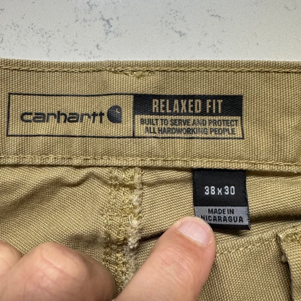 Carhartt Rugged Flex Work Pants Mens 38x30 Tan Relaxed Fit 102517 DKH Canvas